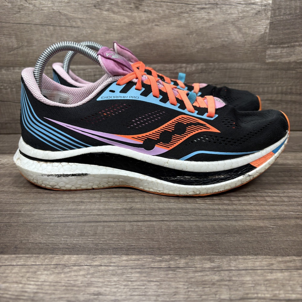 Saucony Endorphin Pro Black Orange Womens US Size 10 S10598-25 Running Shoes
